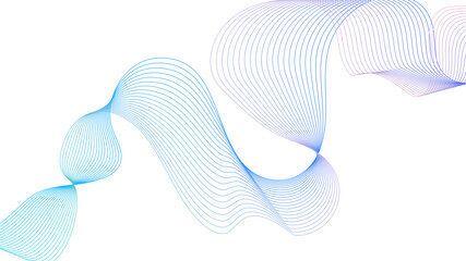 Abstract blue gradient wavy line blend vector for design element. Abstract colorful gradient wavy flowing line blend vector isolated on a transparent background. wavy line pattern.	
