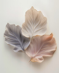 Intricately Crafted Leaves in Pastel Colors Arrangement