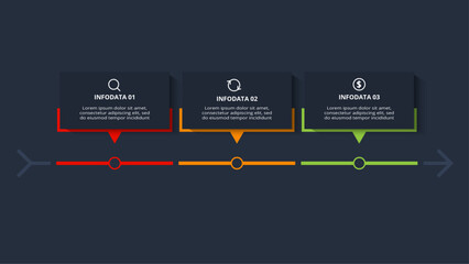 Timeline infographic with 3 elements, template for web, business, presentations. Template for web on a background.