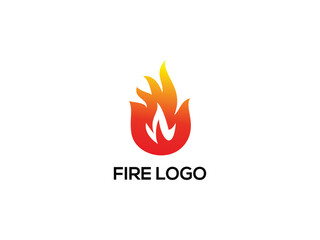 Fire Flame vector logo design. Fire silhouette icon
