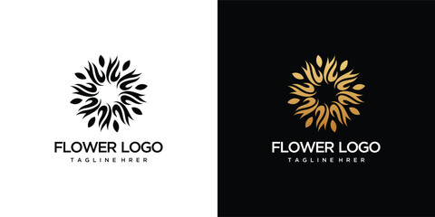 Fototapeta premium Luxury logo design concept. flower logo template .beauty or spa logo