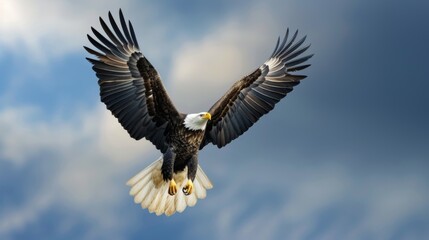 Captivating Bald Eagle Soaring in Vast Skies AI Generated