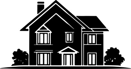 Real estate building or house icon isolated on white background
