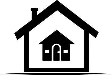 Real estate building or house icon isolated on white background