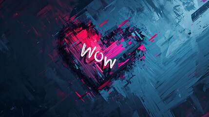 Digital heart illustration with a glitch effect, perfect for music album covers, tech start-up branding, or innovative advertising campaigns