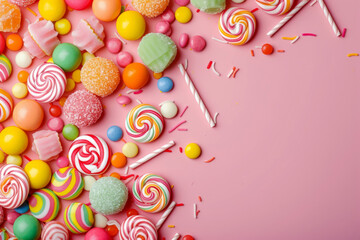 Fototapeta na wymiar Candy background with copy space