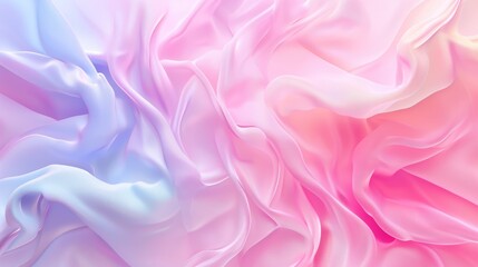 Obraz premium Fashionable aesthetic pastel background with silky soft textile fabric. Elegant wavy cloth texture