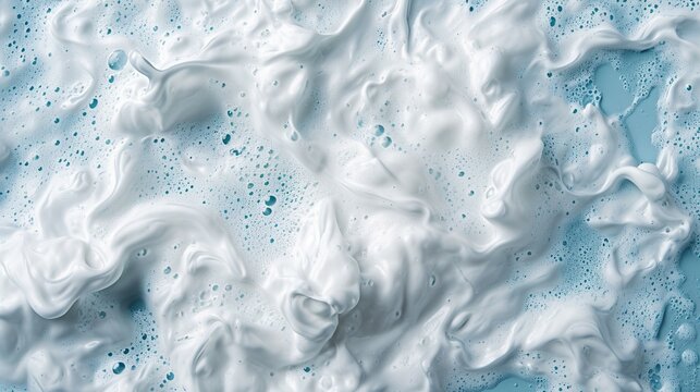 A smudge of whitewashing foam on color background top view, washing foam top view, washing foam, colorful foam, foam background, background, washing foam background, washing ads, washing banner 