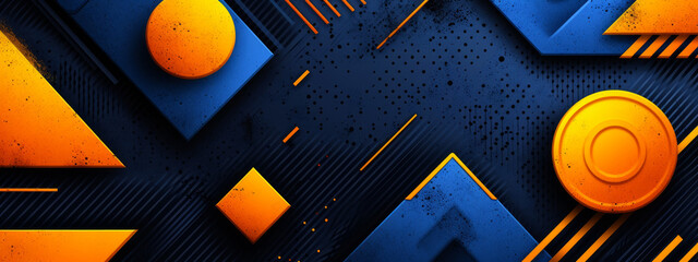 Enigmatic Dance: A Mesmerizing Interplay of Blue and Yellow Circles on an Abstract Canvas