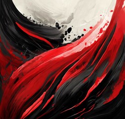 Abstract red and black paint design background