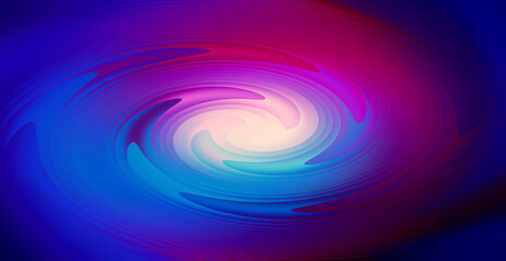 Dynamiczna kompozycja ze spiralnym wirem światła w centrum w żywych kolorach czerwieni, granatowego, niebieskiego i błękitu - abstrakcyjne tło