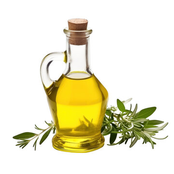 fresh raw organic savory oil in glass bowl png isolated on white background with clipping path. natural organic dripping serum herbal medicine rich of vitamins concept. selective focus