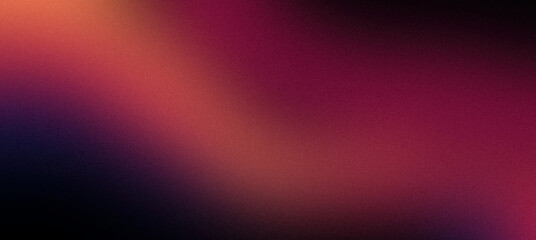 Noisy gradient background in dark, purple and orange for design, covers, advertising, templates, banners and posters