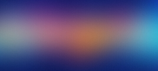 Abstract noisy gradient background of multicolored blue and orange colors. Color palette, colorful pattern with a soft noise effect. Holographic blurred grainy gradient banner texture