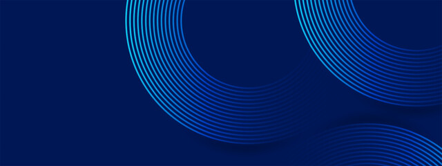 Blue modern background with circle line shape decoration. Modern graphic design element future style concept for banner, header, flyer, card, or brochure cover. vector illustration.