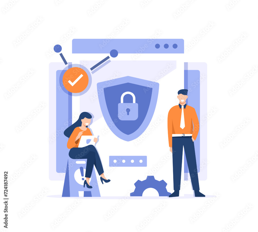 Poster database security, phishing, hacker attack concept. hackers stealing personal data
