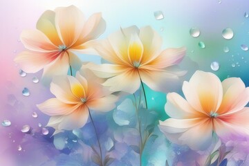 floral background, watercolor, pastel color, gerado com ia