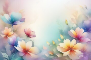 Fototapeta na wymiar floral background, watercolor, pastel color, gerado com ia