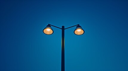 street lamp on blue sky background