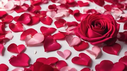image of a bud with rose petals in the shape of a heart on a white background
