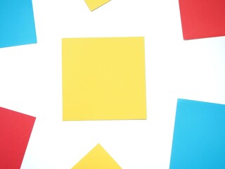 Yellow empty memo sticky note with space for text 