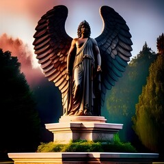 Fototapeta premium angel statue in the park