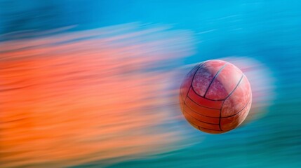 Obraz premium A Blurred Volleyball in Flight Against an Isolated Background