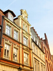 Historical houses in old town Wismar, Germany