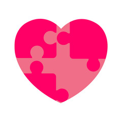 Jigsaw puzzle heart icon