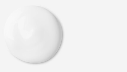 Smear of white cream on light background