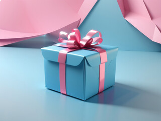 Obraz premium Birthday Elegance: Unveiling the Charm of Pink Present Wrapping Paper