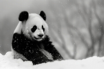 minimalist photography of a cute panda, japanese minimalism,