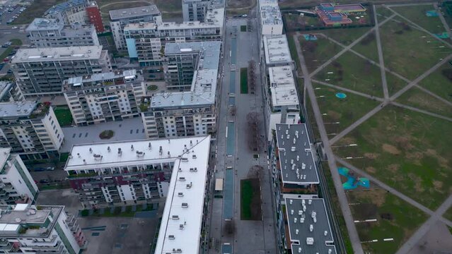 Top view of modern buildingsModern Housing Area Santa Giulia Milan in Milan