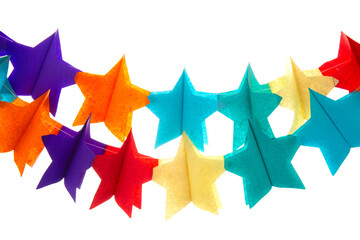Colorful hanging paper streamers