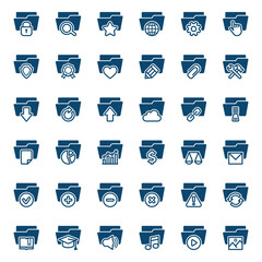 Set of folder icons. Vector illustration
