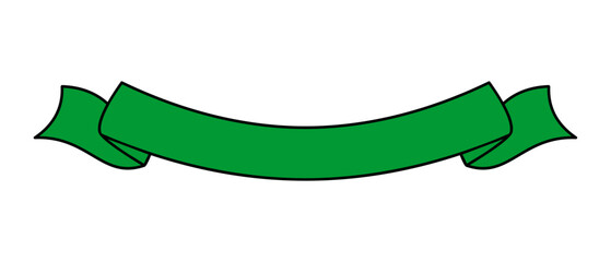 Green ribbon for title, Vector File, Green Ribbon Elegance: Customizable Vector Banner Design