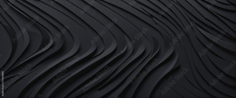 Poster abstract black paper texture background. minimal paper cut style composition with layers of geometri