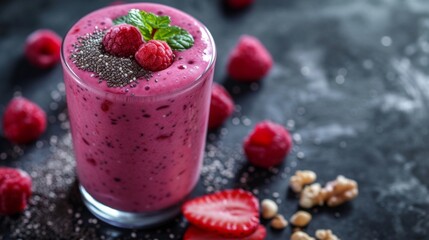 A refreshing scene of a perfectly blended smoothie