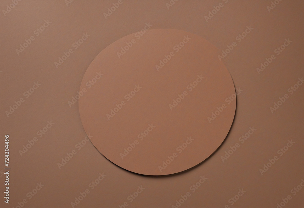 Aufkleber color papers geometry shape brown color tones composition background with blank round template mock 