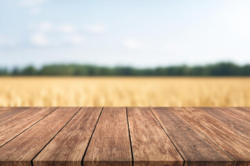 Table or Surface on Field Background