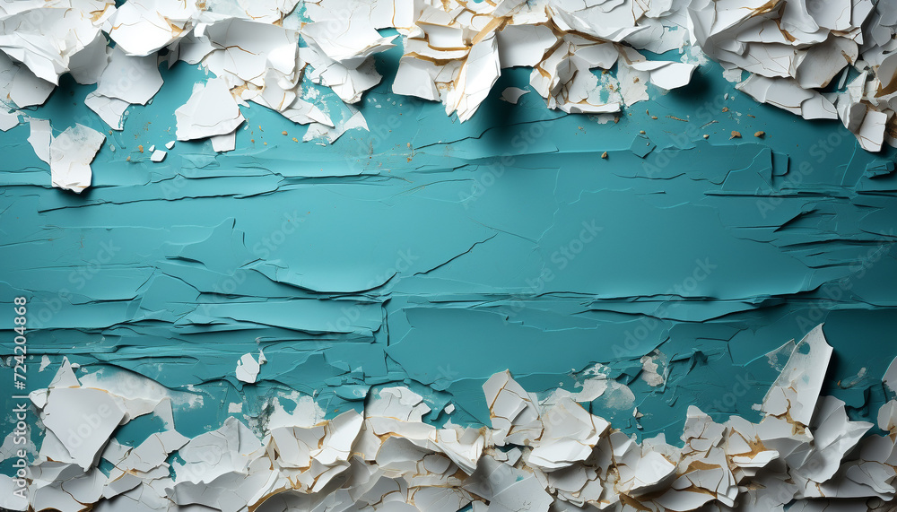 Poster damaged, messy, old paper backdrop with abstract rusty patterns generated by ai