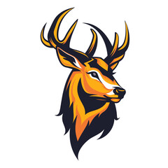 Esport vector logo deer, icon, sticker, head, symbol, reindeer, elk, stag