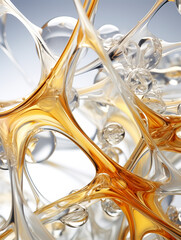 Golden Molecular Structure in 3D Detail created with Generative AI technology