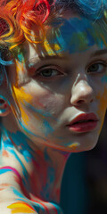 portrait of a woman with painted face