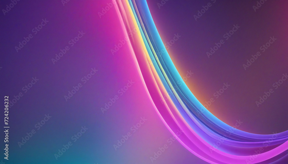 Poster neon light with abstract colorful gradient wave background