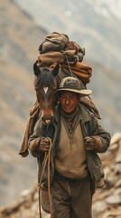 Fototapeta premium Native and His Horse