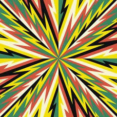 vector thunderbolt reggae switching color scarf pattern on green.