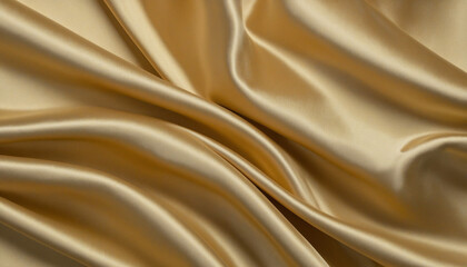 Fototapeta premium gold silk silky satin fabric elegant extravagant luxury wavy shiny luxurious shine drapery background wallpaper seamless abstract showcase backdrop artistic design presentation material texture