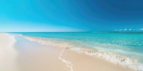 Fototapeta na wymiar Maldives paradise with white sandy beach and clear blue sky