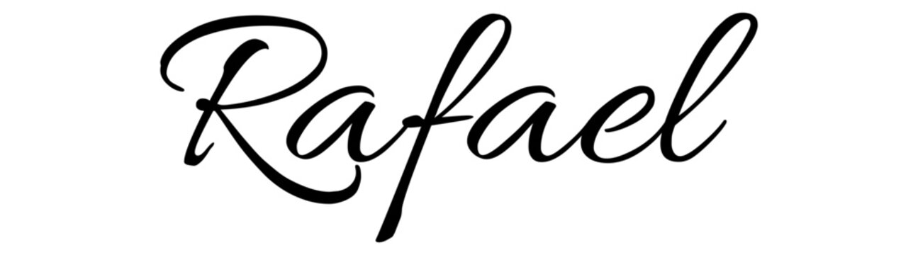 Rafael - black color - name written - ideal for websites,, presentations, greetings, banners, cards, books, t-shirt, sweatshirt, prints, cricut, silhouette, sublimation	
